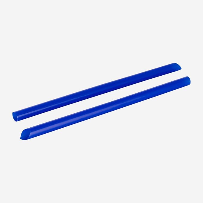 Karat 9" Boba Straws(10mm Diameter), Poly-Wrapped, Assorted Solid Colors (Blue)