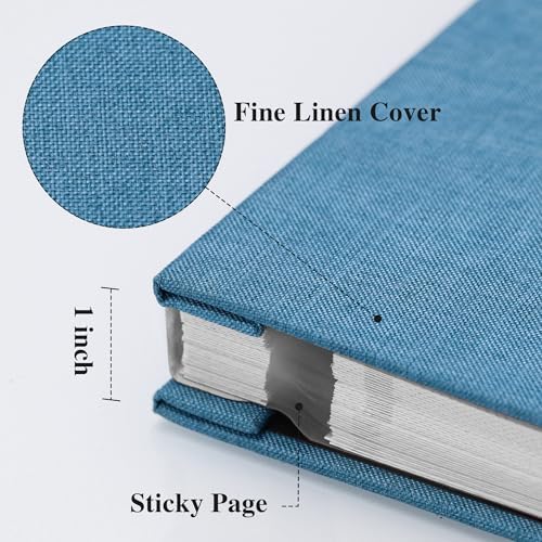 Vienrose Large Photo Album Self Adhesive for 4x6 8x10 10x12 Pictures Linen Scrapbook Album DIY 40 Blank Pages with A Metallic Pen - Image 3