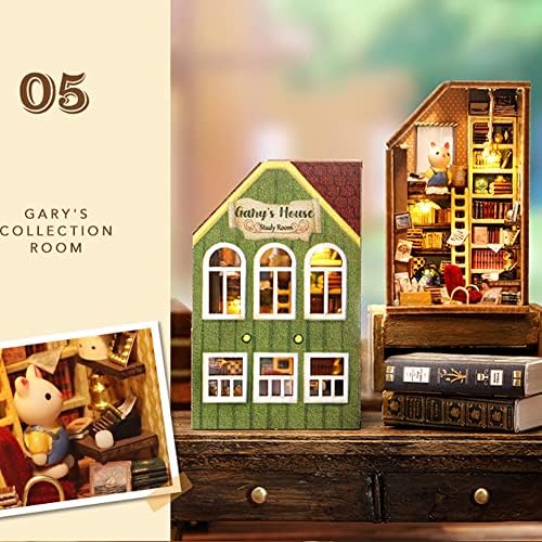 Mini 3D Wooden Doll House Craft Model with LED,DIY Miniature and Furniture Dollhouse Kit,Creative Room Idea for Valentine's Day Birthday Gift (Gary's Collection Room) - Image 4