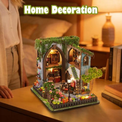 Miniature House Kit for Adults, Dollhouse Kit Garden with LED - Image 6