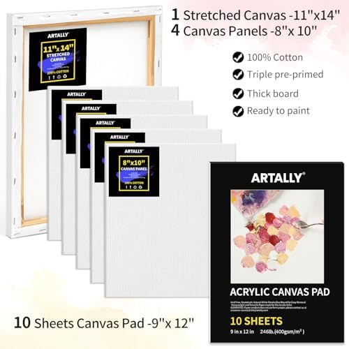 ARTALLY 66-Piece Acrylic Painting Kit with Desktop Easel,32 Colors Acrylic Paint Set(22ML), Paint Brush Set & Case, Brush Basin, Complete Art Supplies Painting Set for Adults, Artists, Beginners - Image 6