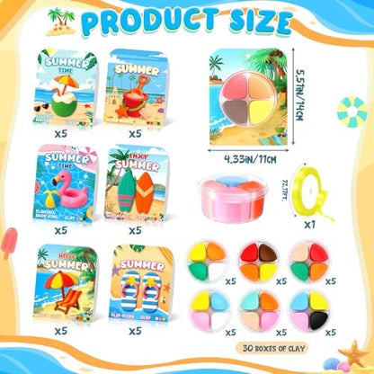 Capoda 30 Sets Summer Air Dry Clay Kits for Kids Back to School Gifts Bulk - Image 2