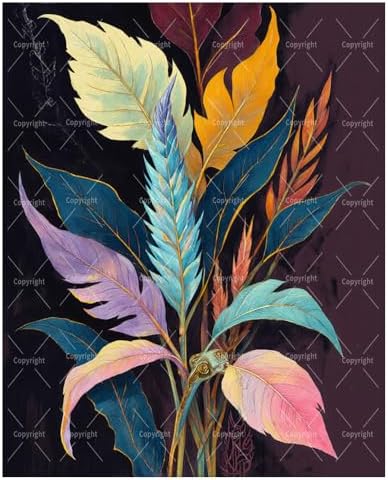 Sceorixa Botanical Paint By Numbers Kit for Adults - DIY Colorful Leaves Painting On Canvas 16X20 in, Acrylic Paint Set, Suitable for Beginners, Living Room Art for Home Decoration Or Gifts, Unframed by Unknown
