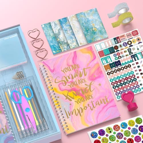 SUPMANGO 2-Pack DIY Journal Kit for Girls Ages 8-14,DIY Journal Set Stationary Birthday Gifts Ideas for Girls,Art Crafts for Tween Kid Scrapbook & Diary Supplies Set - Image 6