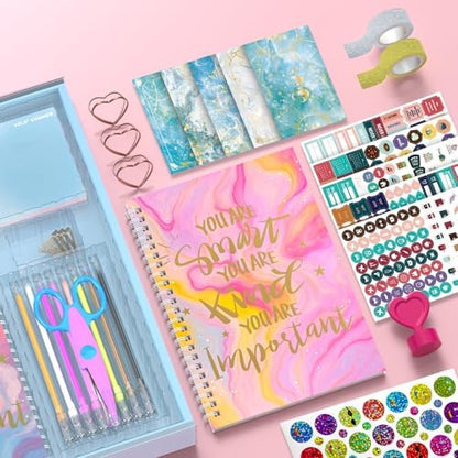 SUPMANGO 2-Pack DIY Journal Kit for Girls Ages 8-14,DIY Journal Set Stationary Birthday Gifts Ideas for Girls,Art Crafts for Tween Kid Scrapbook & Diary Supplies Set - Image 6