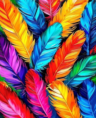 Animal Paint by Numbers Kit for Adults Feather Paint by Numbers, DIY Acrylic Watercolor Oil Painting Kits for Adults Beginners with Brushes, Hobbies for Women for Home Wall Decor, Gifts 12x16 in 9-93 by Unknown