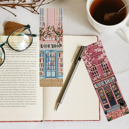 KYOQFVN 6 Pack Book Store Cross Stitch Bookmark, Cross Stitch Bookmarks Kit for Beginners Adults, 14CT Embroidery Bookmark Kit for Book Lovers Starter Craft 6 x 20cm - Image 6