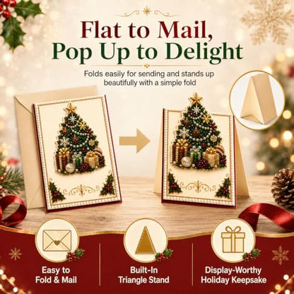 6 Pack Christmas Diamond Painting Cards, DIY 3D Pop-Up Greeting Set - Image 3