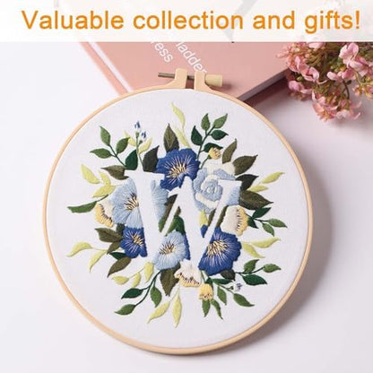 Harimau Letter Pattern W Embroidery Kit for Adult Beginners, Complete Starter Pack with 1 Hoop, Needles, Instruction Guide & Embroidery Stitch Video Tutorials - Image 5