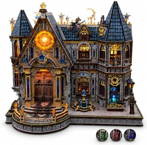 3D Wooden Puzzle for Adults, DIY Fantasy Castle Miniature House Kit, LED by BeautifulTimesMadewithWoodenPuzzles