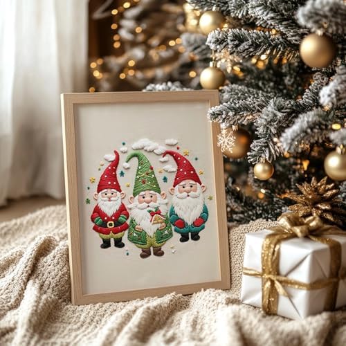 COCOMOX Christmas Embroidery Kit for Beginners, Hand Craft Gift for Adults - Image 4
