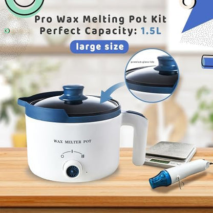 Wax Melting Pot Kit with Digital Scale(No Battery), Heat Gun, Thermometer - Image 3