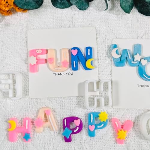 Xaekicr Alphabet Polymer Clay Cutters: 26 Pcs, Letter Designs for Polymer Clay Jewelry,Letter Clay Molds for DIY Custom Clay Earrings - Image 6