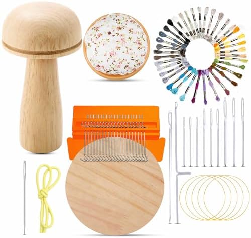 Jexine Speedweve Mini Darning Loom 21 Hooks Darning Mushroom for Socks Kit by Jexine