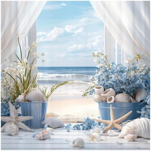 hkejoi Beach Paint by Numbers Kit for Adults, 16x20 in by hkejoi