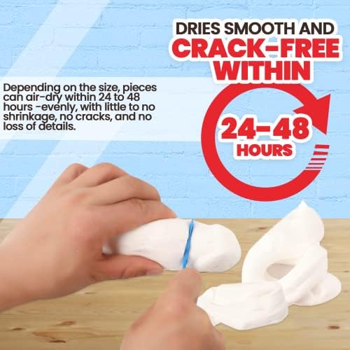 3.3 lbs Moldable Cosplay Foam Clay (White) – High Density and Hiqh Quality for Intricate Designs | Air Dries to Perfection for Cutting with a Knife or Rotary Tool, Sanding or Shaping (Pack of 2) - Image 5