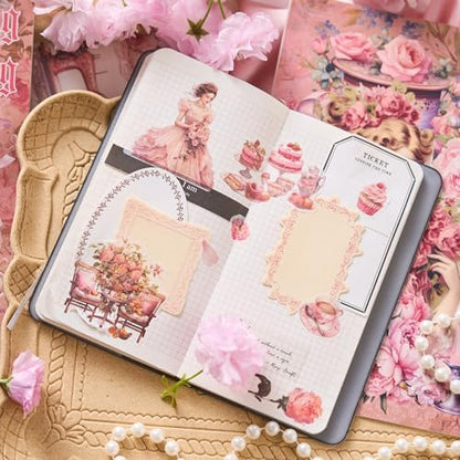 Scrapbook Sticker Book, 450+ Pre-cut Aesthetic Journal Stickers, Scrapbooking Stickers for Adults, Vintage Decorative Decals, Sticker Book for Adults for Journaling, Scrapbooking, Collage, Card Making - Image 4