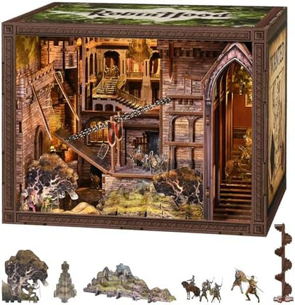 MiniCity Robin Hood Escape Book Nook Kit, Wooden Miniature House with LED by MiniCity