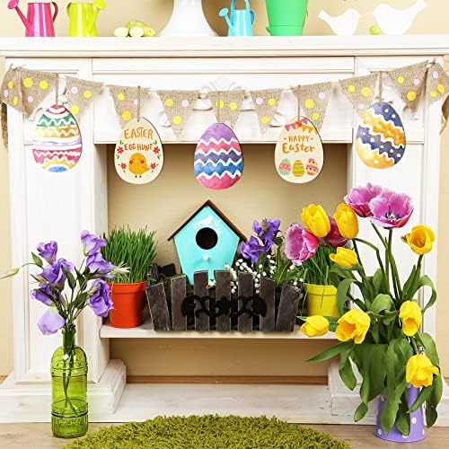 Large Size 7" Wooden Easter Ornaments to Paint, Egg Wooden DIY Blank Unfinished Round Wood Discs Ornament for Crafts Hanging Decorations(10PCS) - Image 4