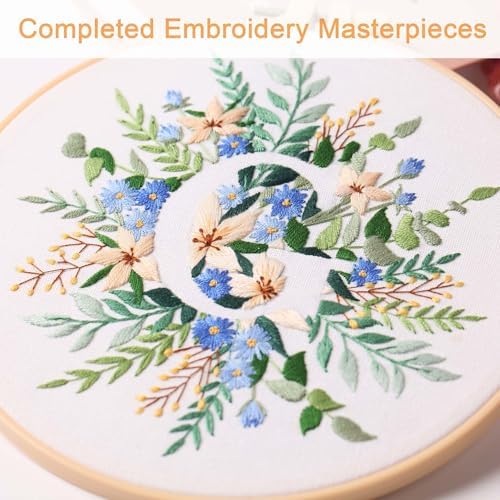 Harimau Letter G Pattern Embroidery Kit for Adult Beginners, Complete Starter Pack with 1 Hoop, Needles, Instruction Guide & Embroidery Stitch Video Tutorials - Image 6