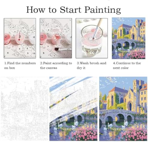ZRIZQ Landscape Paint by Numbers Kit for Adults Beginner,Cityscape,16x20 - Image 5