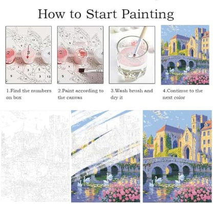 ZRIZQ Landscape Paint by Numbers Kit for Adults Beginner,Cityscape,16x20 - Image 5