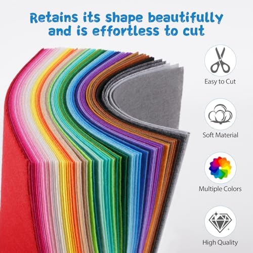 12x8 Inch 40Pcs 40 Colors Felt Sheets, DIY Craft Supplies - Image 3