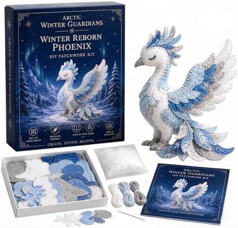 Arctic Winter Guardians DIY Patchwork Kit, Felt Arctic Winter Guardians Sewing Craft Kit, 3D Patchwork Fantasy Creature, DIY Plush Animal Sewing Kit, Handmade Craft Gift for Beginners (#B) by Unknown
