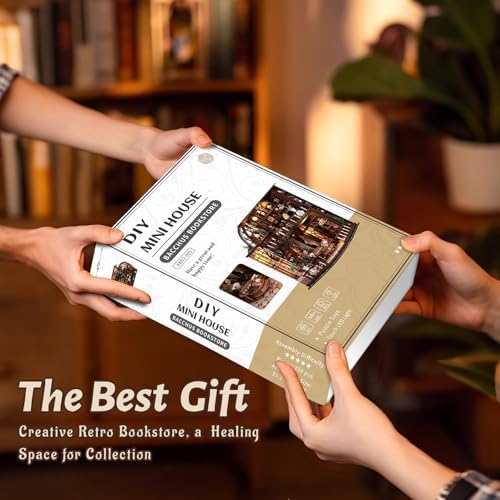 Book Nook Kit, Bacchus Bookstore DIY Miniature House Kit, 339Pcs - Image 5