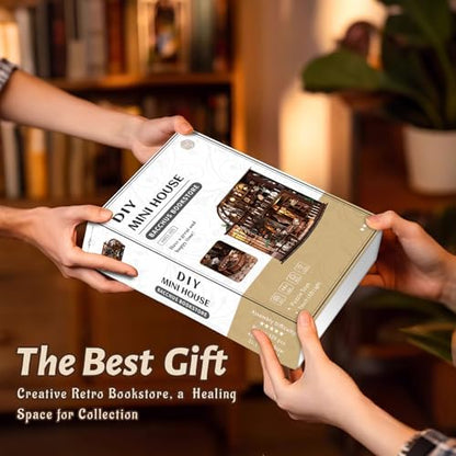 Book Nook Kit, Bacchus Bookstore DIY Miniature House Kit, 339Pcs - Image 5
