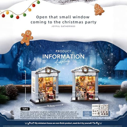 CUTEROOM DIY Miniature House Building Kit for Adults with LED Lights - Realistic Mini Dollhouse Model & Wooden Furniture, Creative Craft Kit for Home Decor Gift- Joyful Gatherings - Image 3