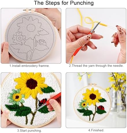 Punch Needle Kit for Adult Beginners, Sunflower Punch Embroidery Kits - Image 5