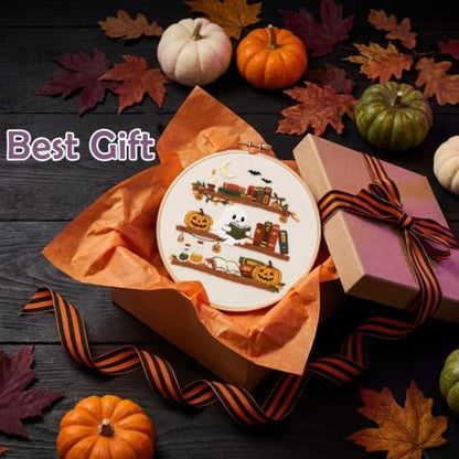 Nuberlic Halloween Ghost Reading Embroidery Kit for Beginners - Image 6