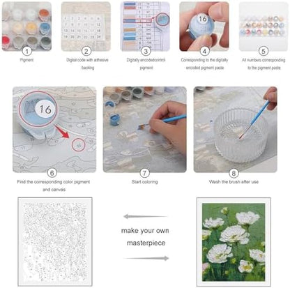 CMQHYF Paint by Numbers Kit Vintage Botany for Adults and Beginners, Frameless Acrylic Paint Set on Canvas DIY Oil Painting, Easy Number Art for Home Decor - Image 3