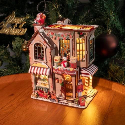 Roroom DIY Miniature House Kit, Enchanted Christmas Cottage Dollhouse Kit - Image 3