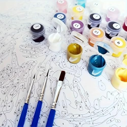 3 Pack Paint by Numbers Kit for Adults, Wildflowers Paint by Numbers Kit for Adults, Easy Acrylic Painting by Numbers Kits for Adult on Canvas with Beginner for Home Wall Art Decor 12x16 inch - Image 5