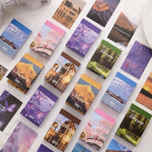 6 Sets 300 Pcs Washi Stickers Set Vintage Aesthetic Sticker Book for Journaling, DIY Retro Pattern Paper Sticker Decals for Bullet Journal Scrapbooking Diary Craft Gift Album Notebook for Women Girls - Image 7