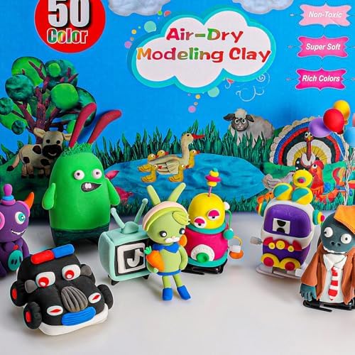 Air Dry Clay Kit for Kids – 50 Colors 15g Each, Non-Toxic Modeling Clay Set - Image 5