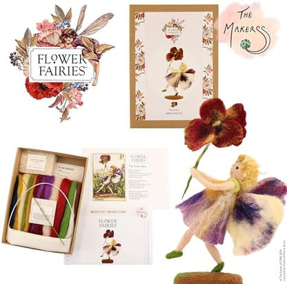 Wizardi Beginner Needle Felting Kit for Adults - Pansy Fairy. Fantasy Felting Kit 12cm Tall. Felting Tools. Wool Felting Supplies. Felt Crafts. Wool Felt. The Makerss - Image 5