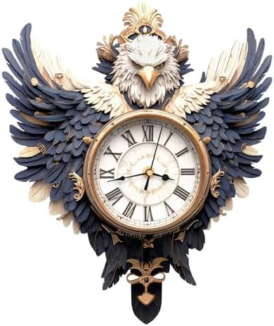 3D Puzzles for Adults, Eagle Wall Clock 3D Wooden Puzzles Clock Kits for DIY Birthday Gift for Women Men Home Decor Holiday Christmas by Jollitot
