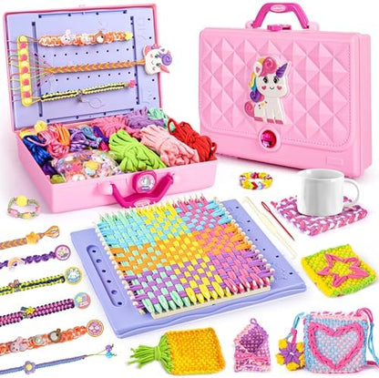 Nicella Weaving Loom Kit, Craft Kits for Kids, 400 PCS Friendship Bracelet Making Kit for Girls, Pot Holders Weaving, Age 6-12 Year Old Girls Gifts, Bracelet Coaster Bag Weaving Making kit by Nicella