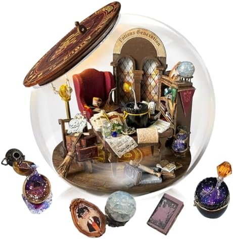 Dollhouse Miniature DIY House Kit Creative Room with Furniture and Glass Cover for Adult to Building, Halloween/Home Decorations/Gifts for Family and Friends (MYDB) by Unknown