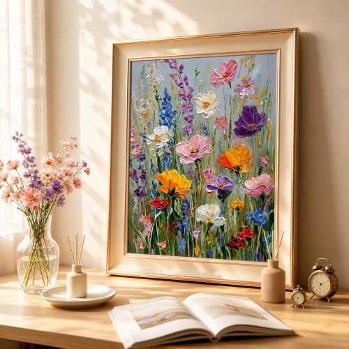 Floral Wildflower Stamped Cross Stitch Kits for Beginner 12x16 Inch - Image 2