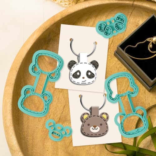 beinkmake 10Pcs Animals Keychain Polymer Clay Cutters for Adults Cute Animals Avatars Polymer Clay Keychain Cutter for Jewerly Making Birthday Party Gifts DIY Supplies - Image 3