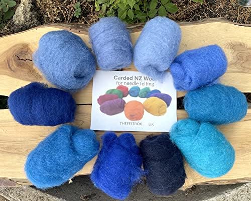 The Felt Box Needle Felting Wool Carded Batts Shade Pack 100 Grams 3.5 Oz- Blue - Image 7