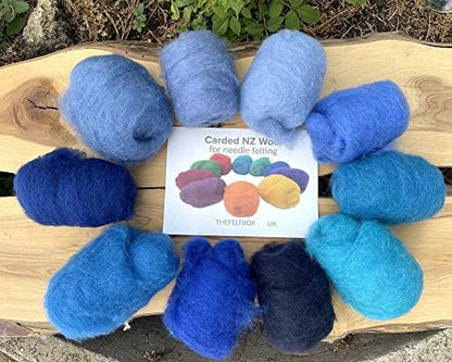 The Felt Box Needle Felting Wool Carded Batts Shade Pack 100 Grams 3.5 Oz- Blue - Image 7