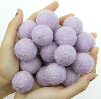 Zasy 30mm Needle Wool Felt Balls Foam Filled Wool Felt Pom Pom Home Decor DIY (Lavendar) - Image 4