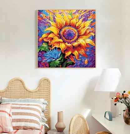 Offito Framed Paint by Numbers Kit for Adults Beginners, Sunflower - Image 2