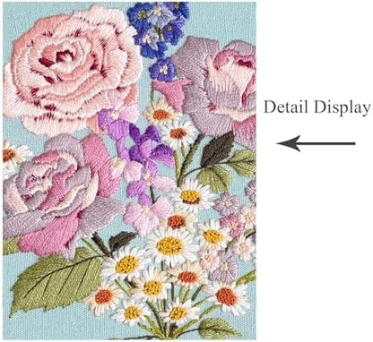 Silentsea Embroidery Kit, Floral and Nature Designs, for Adults and beginers,with Hoops, Needlework Pattern Set (Flower-2) - Image 4