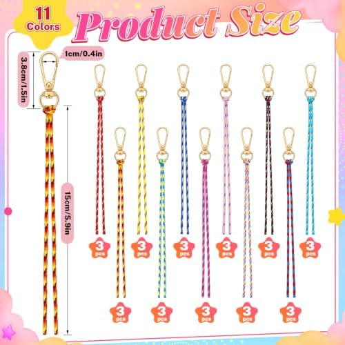 Wurosi 33 Pcs Paracord for Keychain Making, Beadable Keychain Making Kit - Image 2